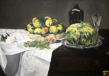 Nature morte avec melon et pêches